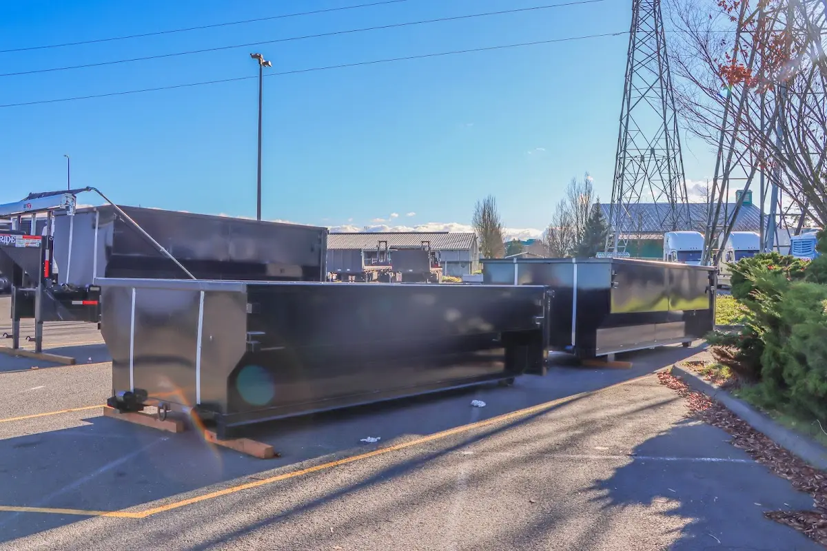 Roll-off dumpster ready for waste disposal at job site for Construction Dumpster Rental in Kimball